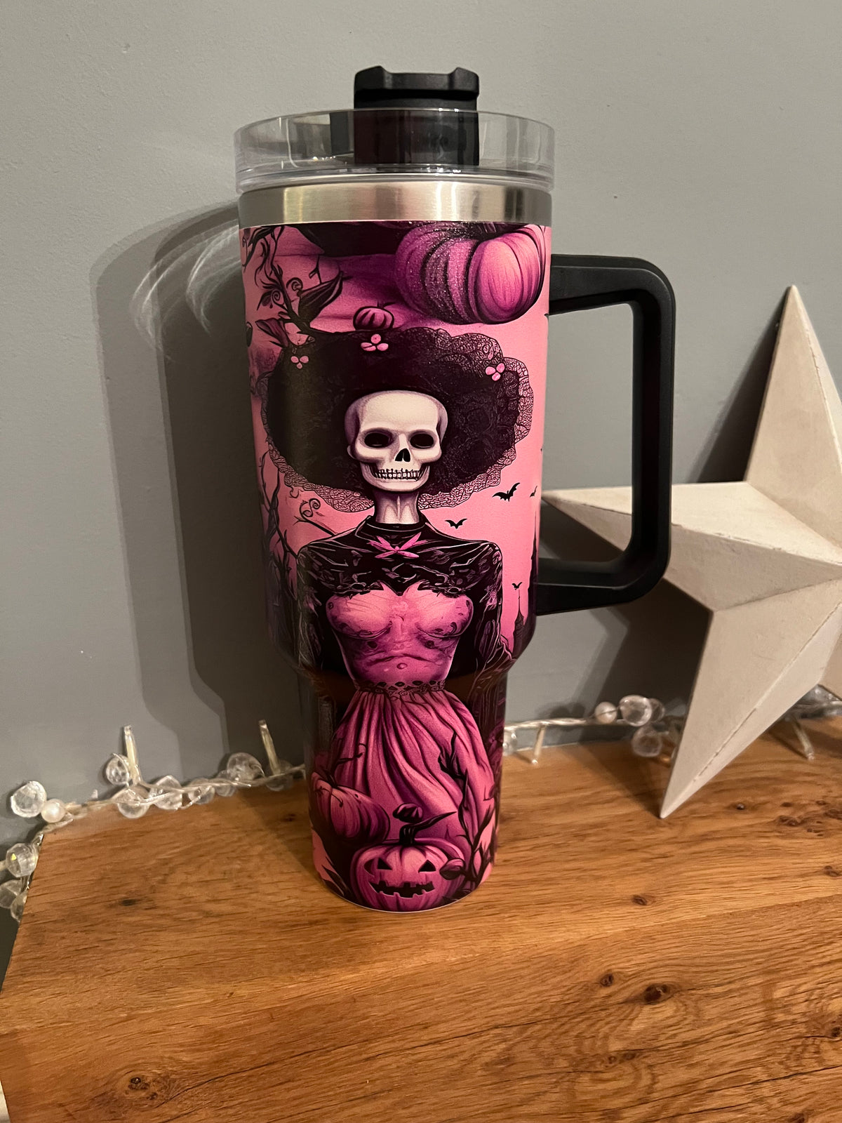 Character Sublimation 40oz stainless steel tumblers with handle, lid & straw