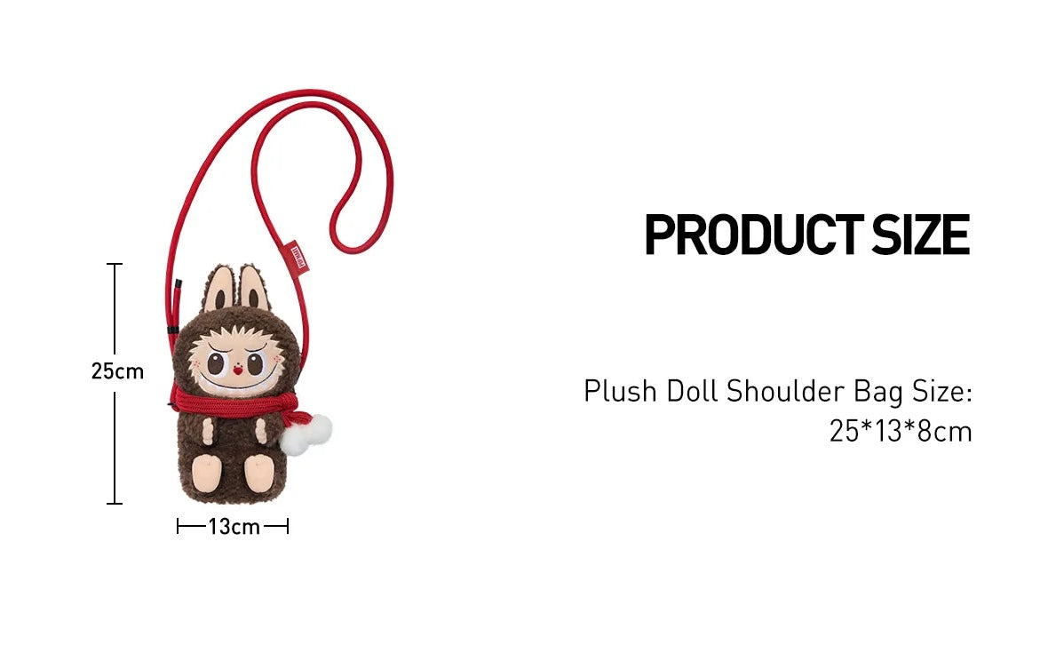 The monsters labubu plush doll shoulder bag