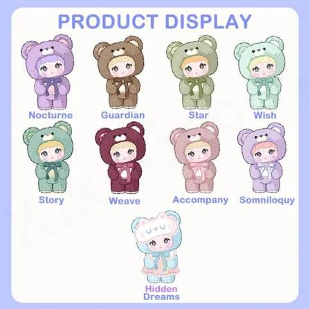 Nommi goodnight bear 400% plush series blind box