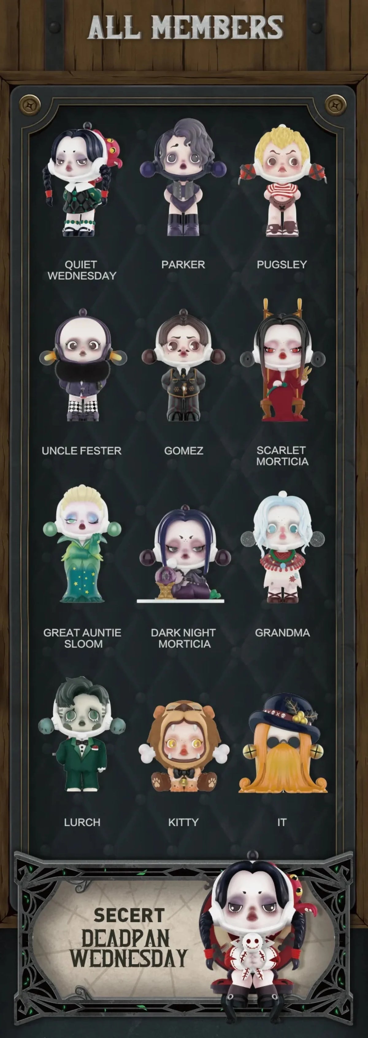 Skullpanda Addams family figure blind box