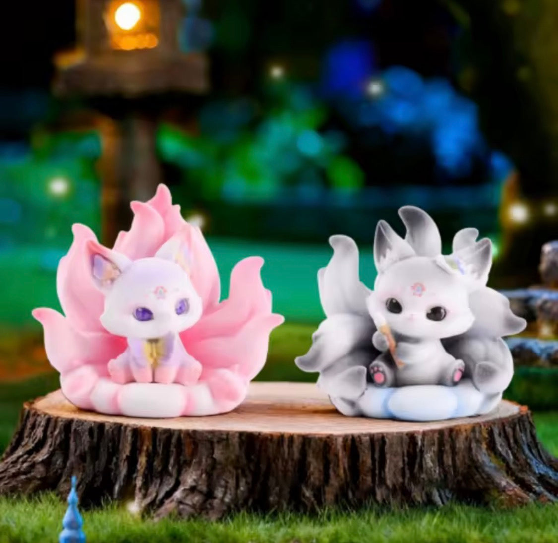 Nine tailed flocked fox figure series blind box
