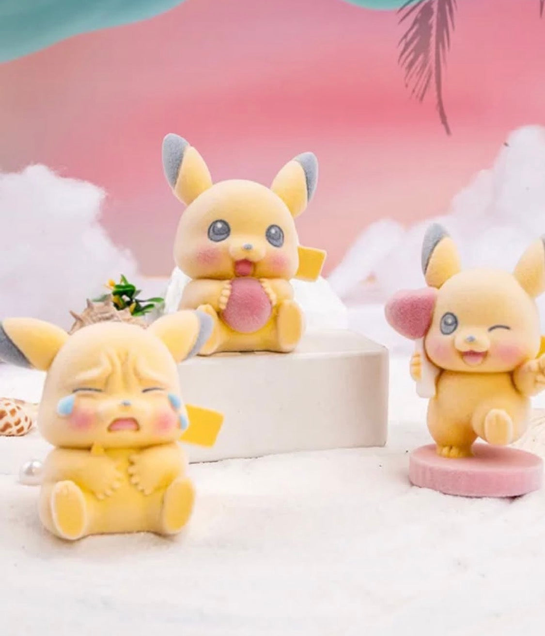 Pikachu no worries flocked figure series blind box