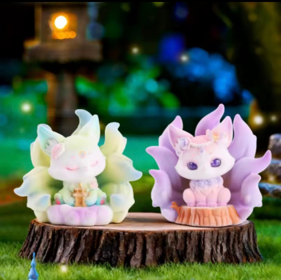 Nine tailed flocked fox figure series blind box