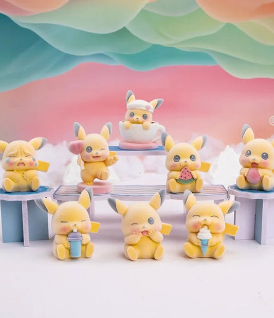 Pikachu no worries flocked figure series blind box