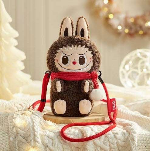 The monsters labubu plush doll shoulder bag