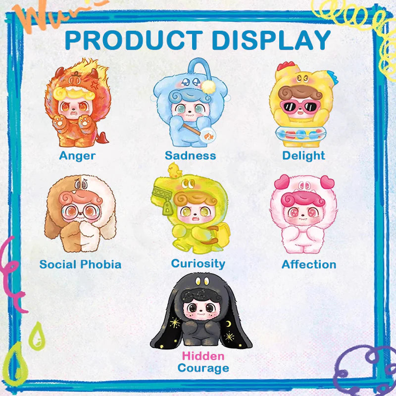 Q kid emotional hairy monsters figure series blind box