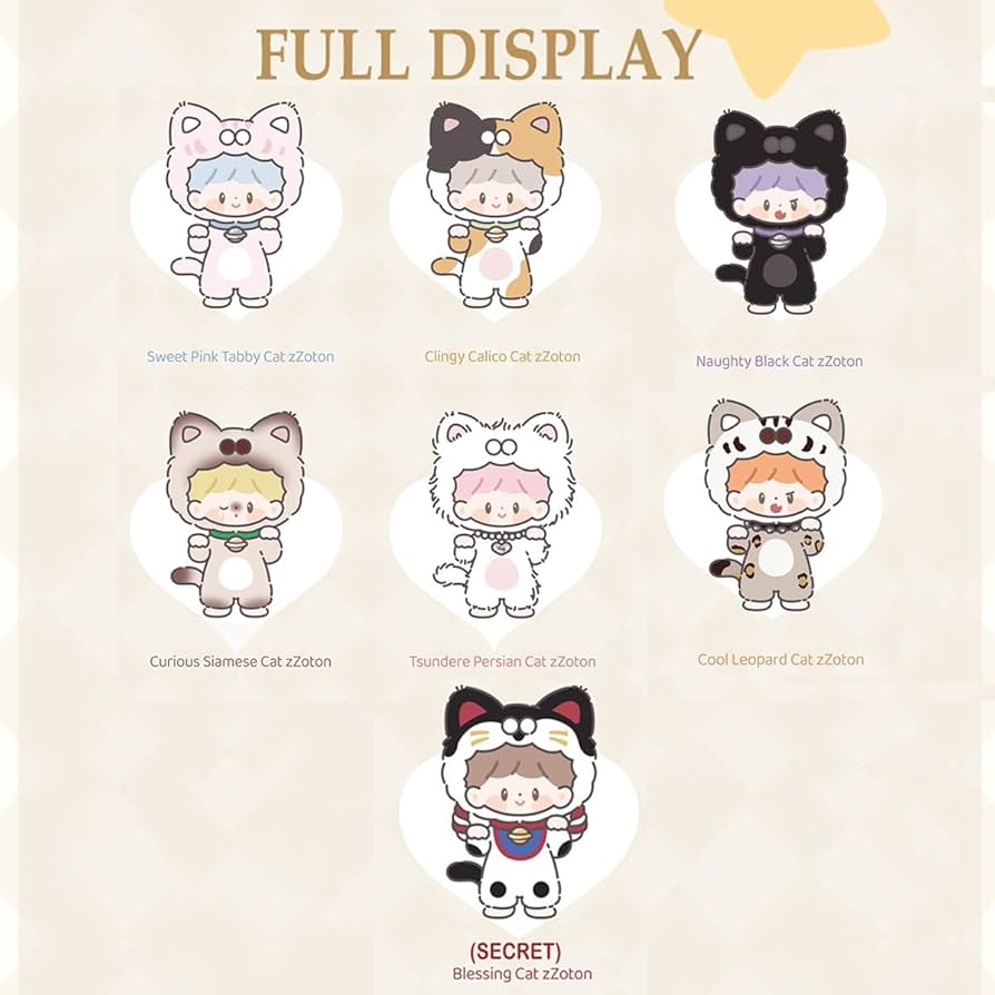 Zzoton my little cat plush series blind box