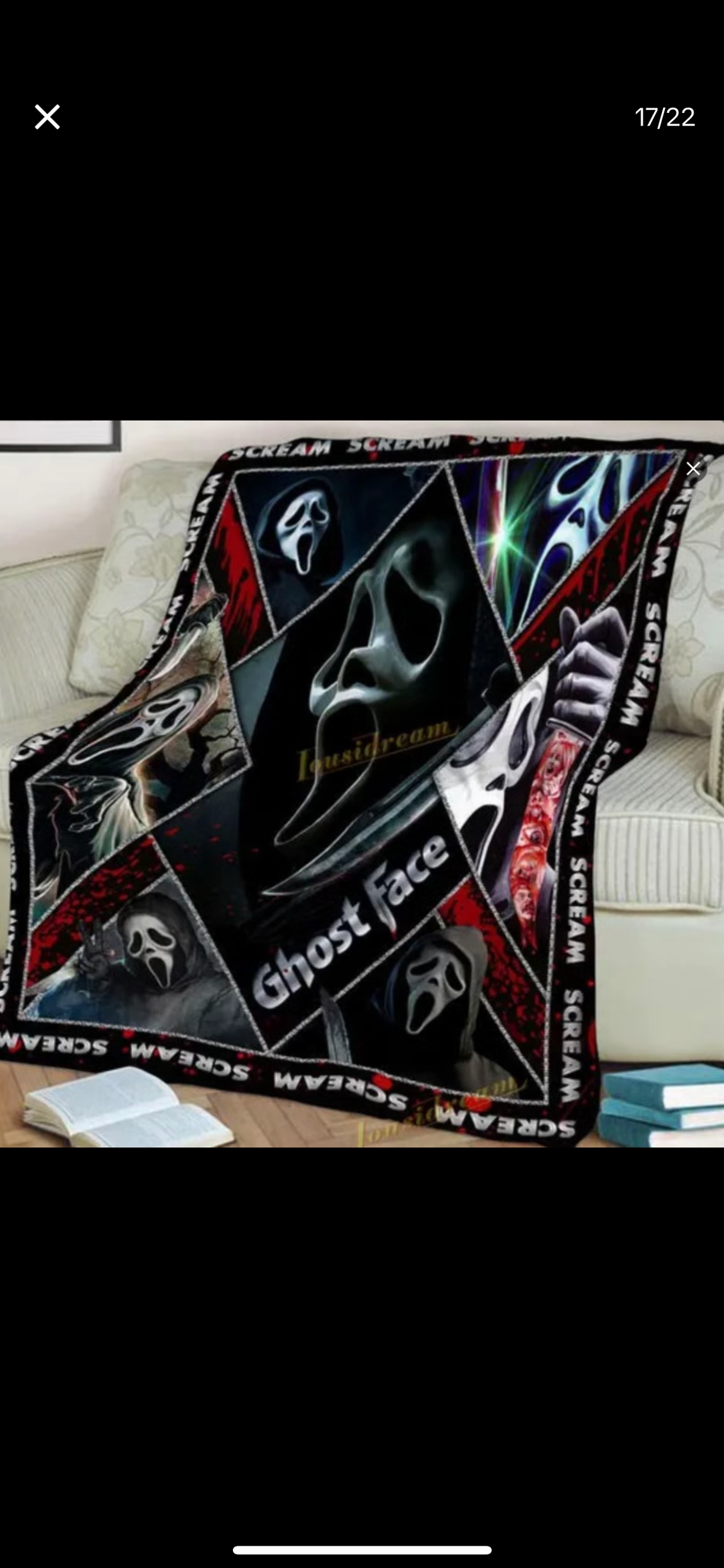 Ghostface extra large throws approx 150cm x 200cm